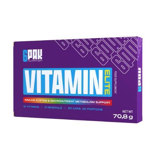 Zdjęcie produktu - 6Pak Nutrition Vitamin Elite, 60 kaps.