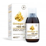 Zdjęcie produktu - AURA HERBALS Omega-3 (370 DHA) + D3 (2000IU) + K2MK7 - płyn 200 ml