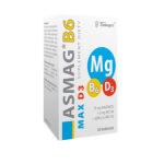 Zdjęcie produktu - Asmag B6 Max magnez + witamina B6 + witamina D3 - 50 tabletek