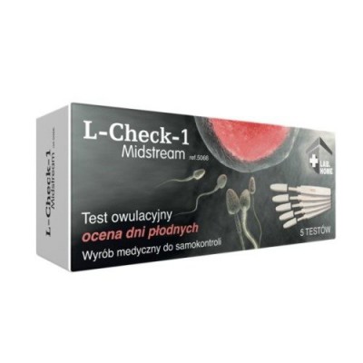 Zdjęcie produktu - LAB.HOME L-Check-1 Midstream Test owulacyjny,  5szt.