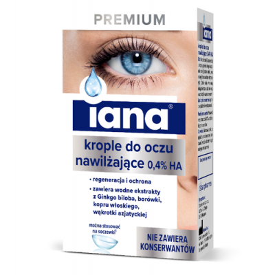 Zdjęcie produktu - Iana Premium nawilżające krople do oczu, 10 ml