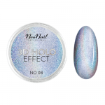 NeoNail Puder 3D Holo Effect - Pyłek do paznokci 08 White Silv