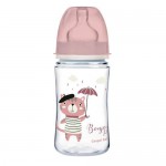 Zdjęcie produktu - CANPOL BABIES butelka szeroka antykolkowa PP EasyStart BONJOUR PARIS pink, 240ml 35/232