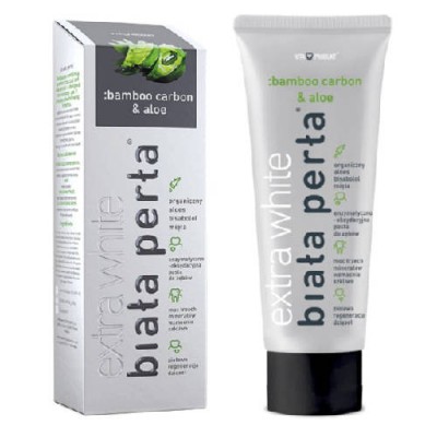 Zdjęcie produktu - BIAŁA PERŁA Pasta do zęb&oacute;w Carbon + Aloe, 75ml