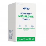Zdjęcie produktu - APTEO CARE Kompresy niejałowe z gazy 7,5cm x 7,5cm, 100 sztuk