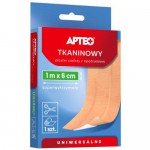 Zdjęcie produktu - APTEO Plaster tkaninowy cielisty z opatrunkiem 1 m x 6 cm, 1 sztuka