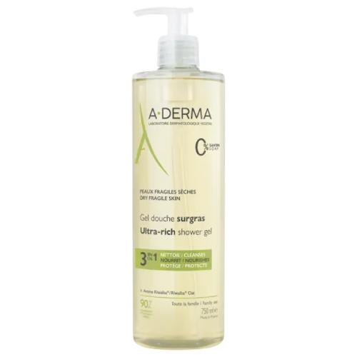 Zdjęcie produktu - A-Derma Żel pod prysznic Ultra bogaty sk&oacute;ra sucha i delikatna, 750 ml