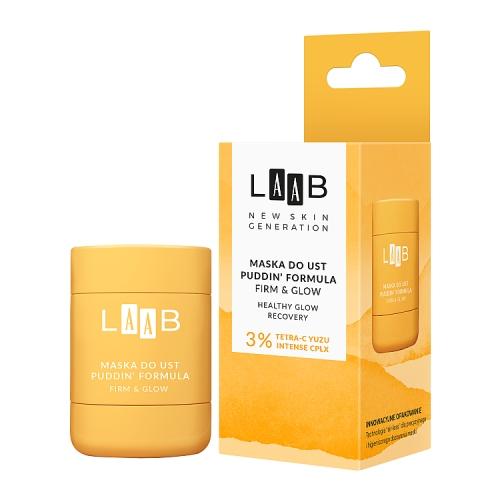 Zdjęcie produktu - AA LAAB Tetra-C Yuzu Puddin' Formula Firm&Glow Maska do ust z witaminą Tetra-C, 15 g