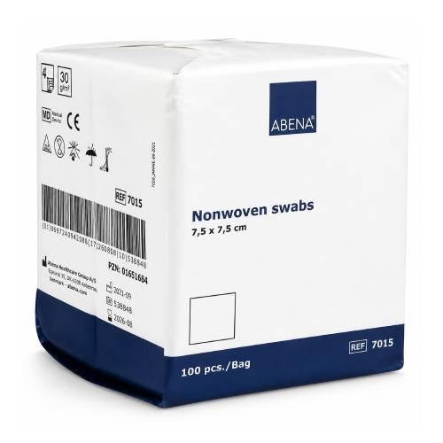 Zdjęcie produktu - Abena Kompresy wł&oacute;kninowe niejałowe 7,5x7,5cm, 100 szt.