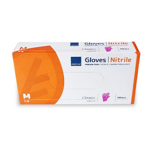 Zdjęcie produktu - ABENA NITRILE Rękawiczki rozmiar M nitrylowe bezpudrowe - fioletowe, 100szt.