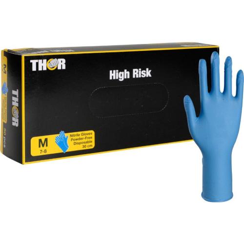 Zdjęcie produktu - ABENA rękawice nitrylowe Thor High Risk 30cm niebieskie rozm. M, 50szt.