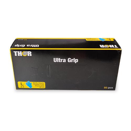 Zdjęcie produktu - ABENA rękawice nitrylowe Thor Ultra Grip bp30cm niebieskie rozm. L, 50szt.