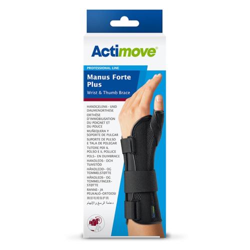 Zdjęcie produktu - Actimove Professional Line Manus Forte Plus Orteza nadgarstka i kciuka czarna lewa L/XL