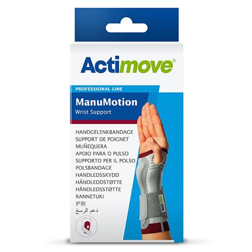 Zdjęcie produktu - Actimove Professional Line ManuMotion Orteza stabilizująca nadgarstek ze wzmocnieniem i kompresją medyczną (L) lewa biała