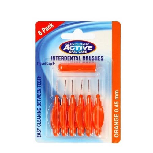 Zdjęcie produktu - BEAUTY FORMULAS Active Oral Care Czyściki do przestrzeni międzyzębowych 0,45mm, 6szt.