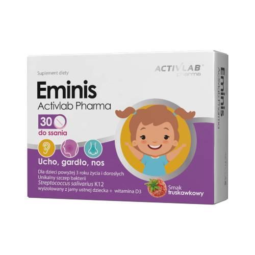 Zdjęcie produktu - ACTIVLAB Eminis tabletki do ssania smak truskawkowy, 30 tabletek