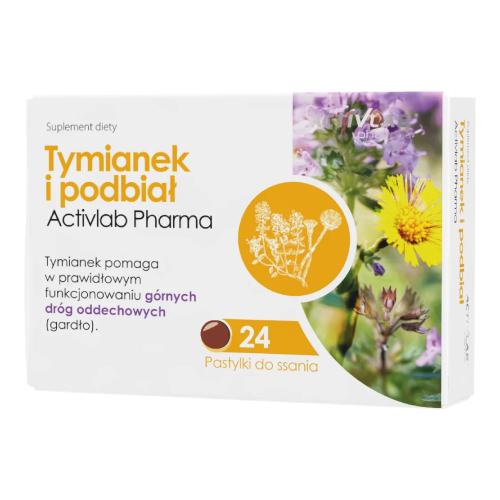 Zdjęcie produktu - ACTIVLAB Tymianek i podbiał, 24 pastylki do ssania