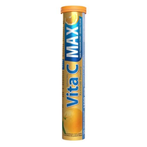 Zdjęcie produktu - ACTIVLAB Pharma Vita C Max 1500 mg smak pomarańczowy, 20 tabl. musujących