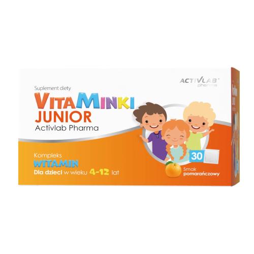 Zdjęcie produktu - ACTIVLAB VitaMinki Junior smak pomarańczowy, 30 saszetek