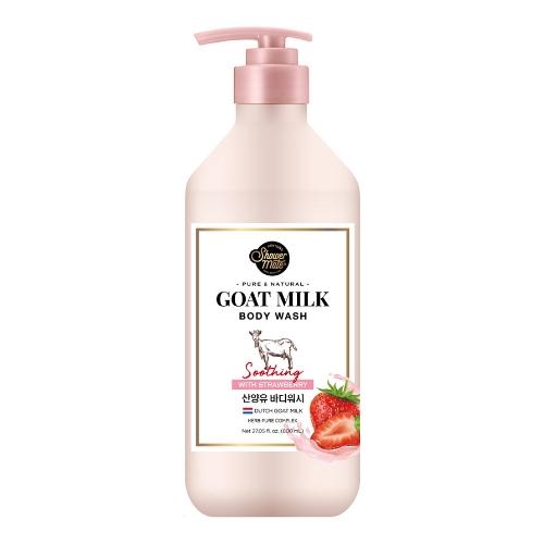 Zdjęcie produktu - Aekyung Shower Mate Goat Milk Strawberry Żel pod prysznic, 800 ml