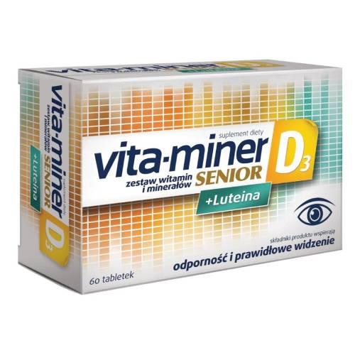 Zdjęcie produktu - AFLOFARM Vita-Miner Senior D3 + Luteina, 60 tabl.
