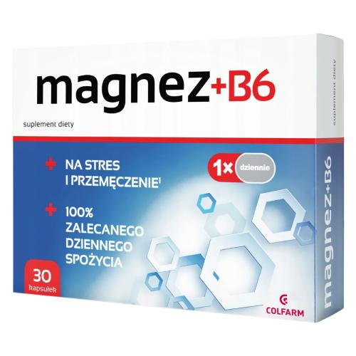 Miniaturka artykułu - Magnez + B6 - 30 kapsułek