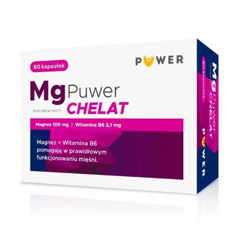 Miniaturka artykułu - Mg Puwer Chelat, 60 kaps. - suplement diety z magnezem