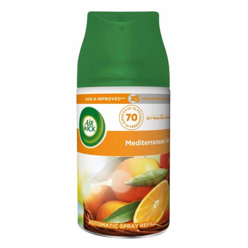 Zdjęcie produktu - Air Wick Mediterranean Sun Wkład do automatycznego odświeżacza powietrza Śr&oacute;dziemnomorska Pomarańcza, 250 ml
