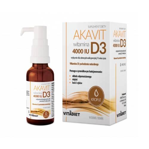 Zdjęcie produktu - VITADIET Akavit Witamina D3 4000 IU, 29,4 ml