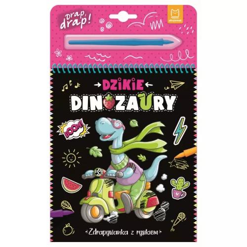 Zdjęcie produktu - AKSJOMAT Dzikie Dinozaury. Zdrapywanka z rysikiem
