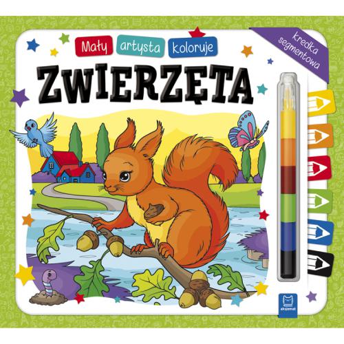 Zdjęcie produktu - AKSJOMAT Mały artysta koloruje zwierzęta + kredka segmentowa Kolorowanka