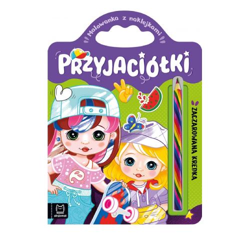 Zdjęcie produktu - AKSJOMAT Przyjaci&oacute;łki. Zaczarowana kredka. Malowanka z naklejkami