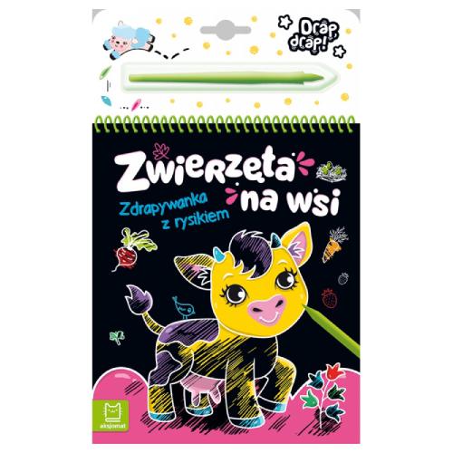 Zdjęcie produktu - AKSJOMAT Zwierzęta na wsi. Zdrapywanka z rysikiem