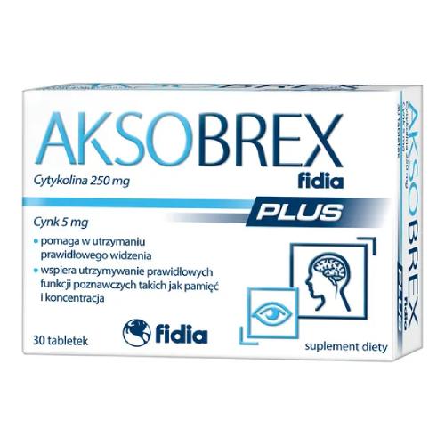 Zdjęcie produktu - Aksobrex Fidia Plus, 30 tabl. KR&Oacute;TKA DATA 31.08.2026