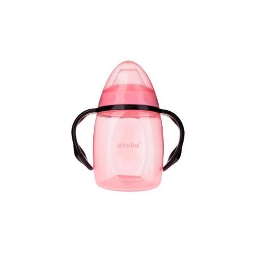 Zdjęcie produktu - AKUKU Kubek niekapek z miękkim ustnikiem r&oacute;żowy 280ml, 1szt.