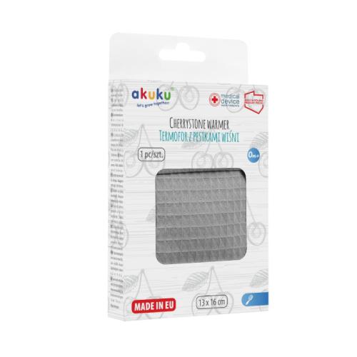 Zdjęcie produktu - AKUKU Termofor z pestkami wiśni A0635 szary 0+
