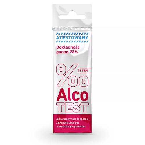 Zdjęcie produktu - MILAPHARM AlcoTest Jednorazowy test do badania zawartości alkoholu w wydychanym powietrzu, 1szt.