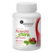 Zdjęcie produktu - ALINESS Acerola ze stewią do ssania - 120 tabletek