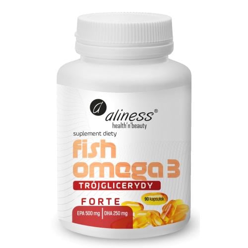 Zdjęcie produktu - Aliness Fish Omega 3 Forte Tr&oacute;jglicerydy, 90 kaps.