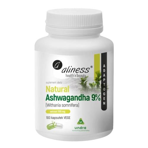 Zdjęcie produktu - Aliness Natural Ashwagandha 9%, 100 kaps.