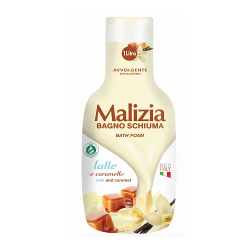 Miniaturka artykułu - Malizia Płyn do kąpieli Milk & Caramel, 1000 ml