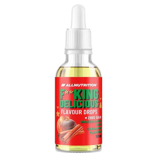 Zdjęcie produktu - Allnutrition Fitking Delicious Flavour Drops Aromatyzowane krople smak pieczone jabłko z cynamonem, 50 ml
