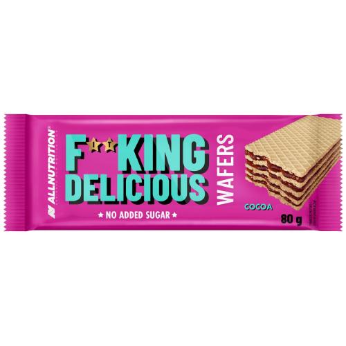 Zdjęcie produktu - Allnutrition Fitking Delicious Wafers Wafelki kakaowe bez cukru, 80 g KR&Oacute;TKA DATA 21.07.2026