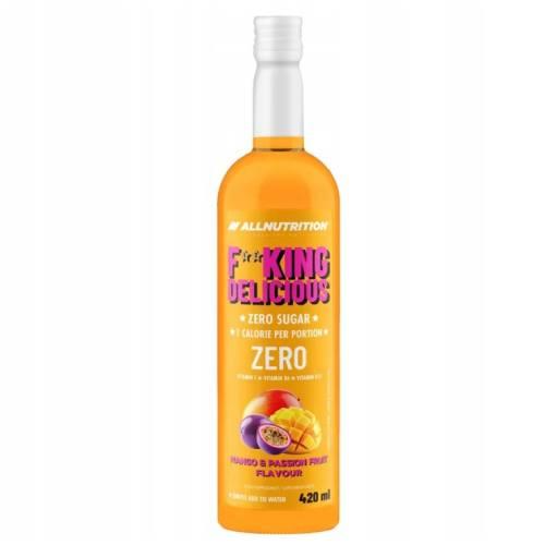 Zdjęcie produktu - Allnutrition Fitking Delicious Syrup Zero Syrop owocowy bez cukru Mango & Passion Fruit, 420 ml