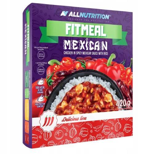 Zdjęcie produktu - ALLNUTRITION FITMEAL MEXICAN Kurczak z ryżem w ostrym sosie meksykańskim, 420g