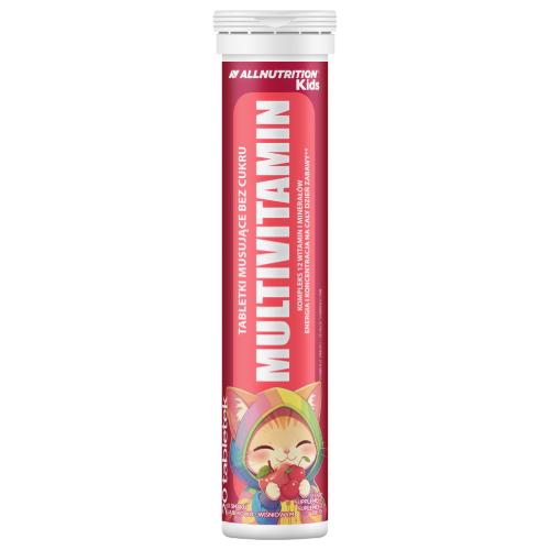 Zdjęcie produktu - Allnutrition Kids Multivitamin Multiwitamina dla dzieci o smaku jabłkowo-wiśniowym, 20 tabl. mus.