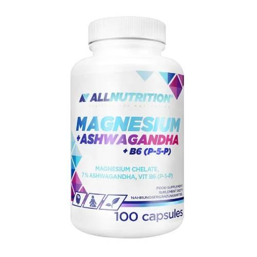 Zdjęcie produktu - Allnutrition Magnesium + Ashwagandha + B6, 100 kaps.