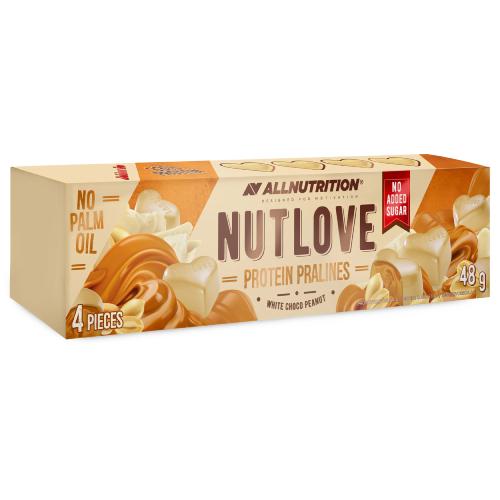 Zdjęcie produktu - ALLNUTRITION Nutlove Protein Pralines Praliny proteinowe z nadzieniem orzechowym w białej polewie, 48g