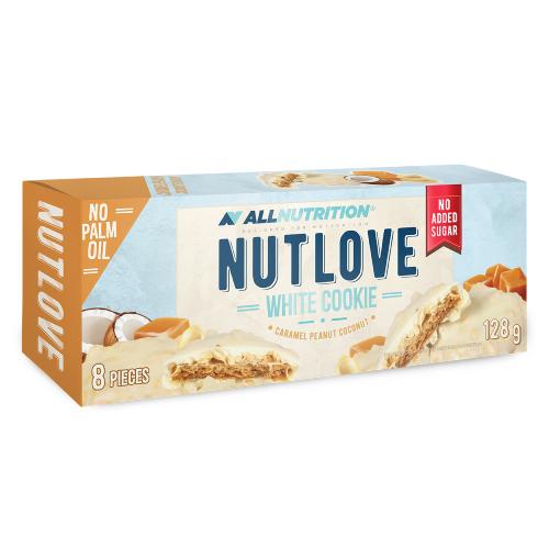 Zdjęcie produktu - ALLNUTRITION Nutlove White Cookie Ciasteczka kokosowe z karmelem i orzeszkami, 128g
