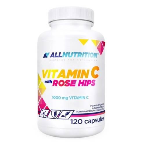 Zdjęcie produktu - Allnutrition Vitamin C with Rose Hips Witamina C z dziką r&oacute;żą, 120 kaps.